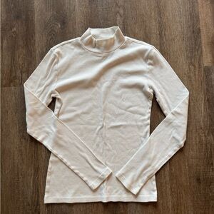Banana Republic Cream Long Sleeve Mock Neck Top